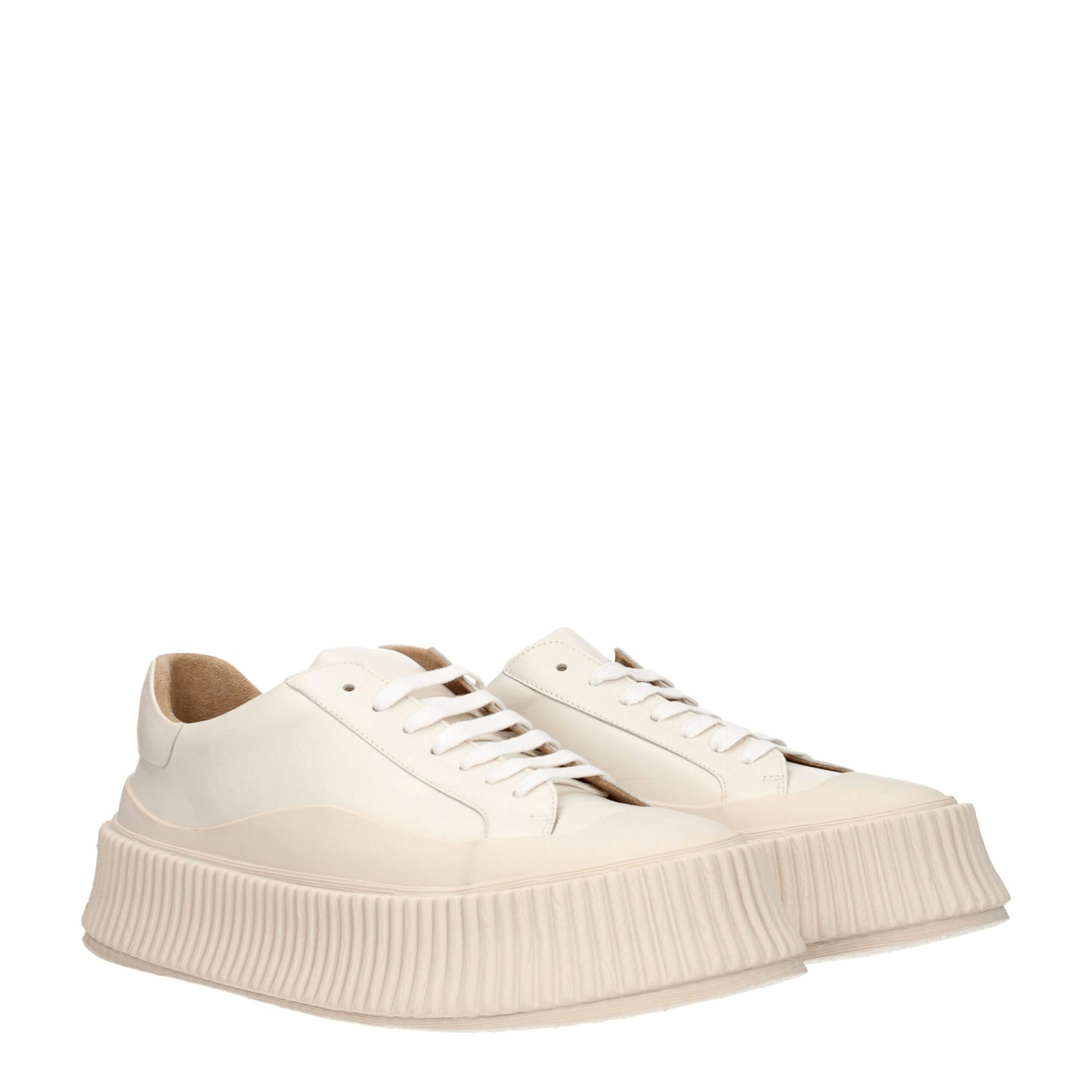 Jil Sander Beige Leather Sneakers