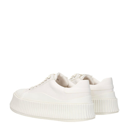 Jil Sander White Fabric Sneakers