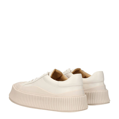 Jil Sander Beige Leather Sneakers