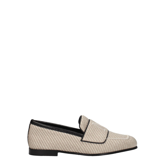 Max Mara Beige Fabric Loafer