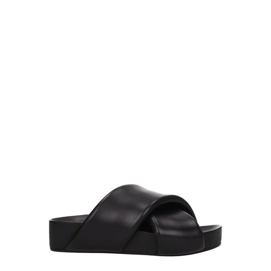Jil Sander Black Leather Slipper