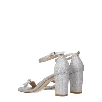 Stuart Weitzman Gray Fabric Sandal