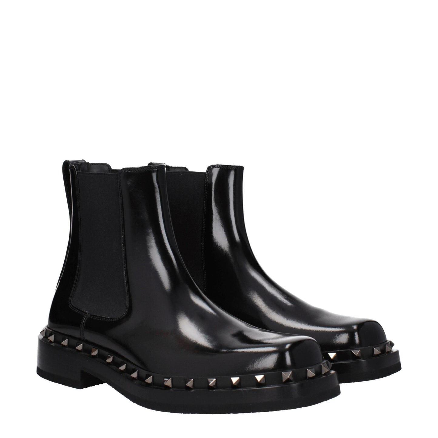 Valentino Garavani Black Leather Ankle