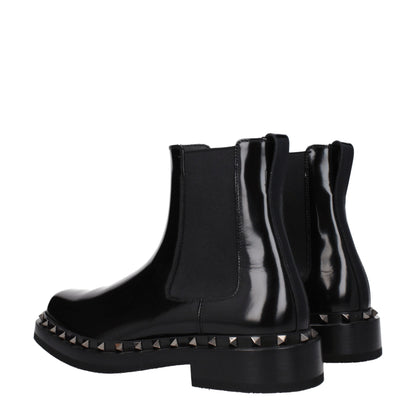 Valentino Garavani Black Leather Ankle