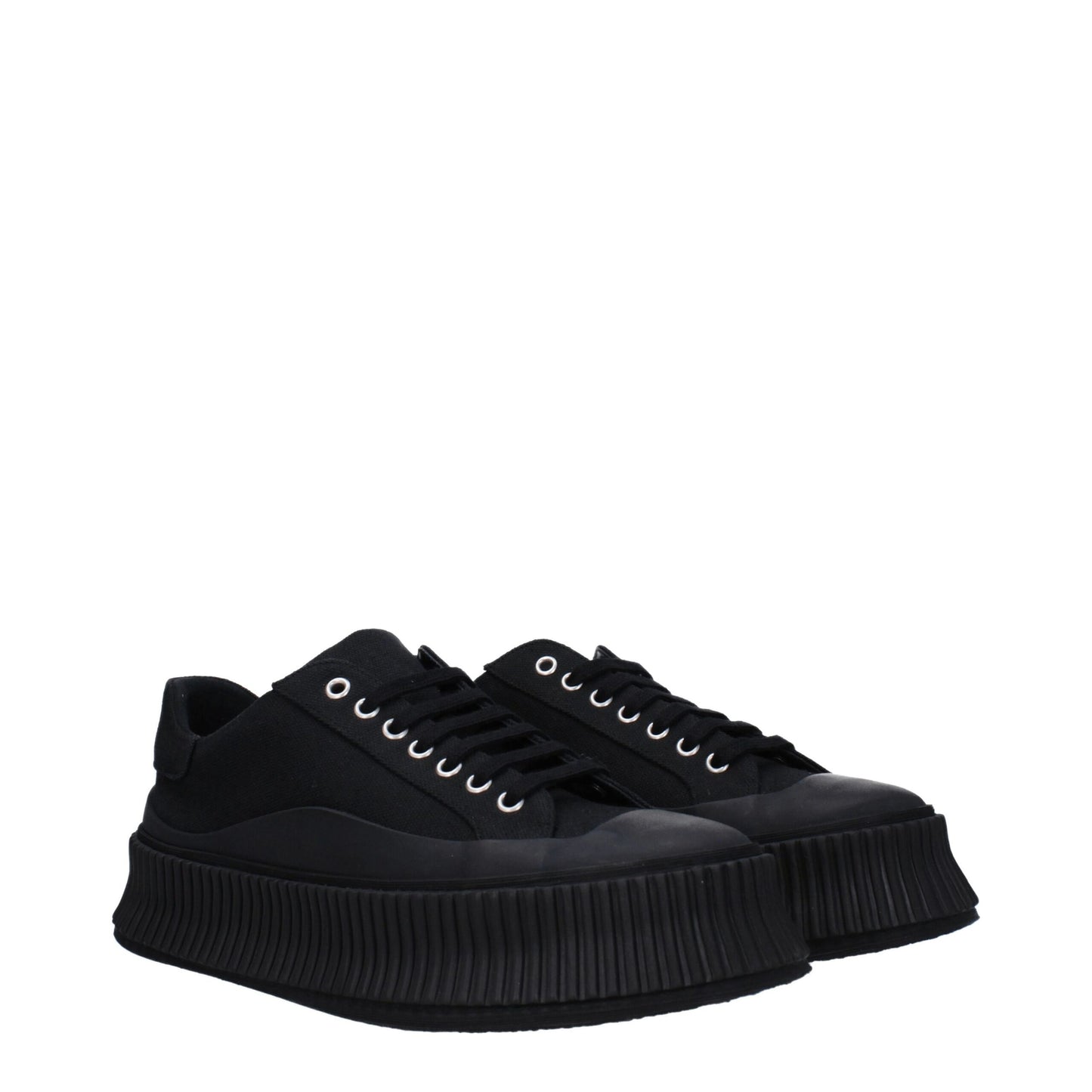 Jil Sander Black Fabric Sneakers