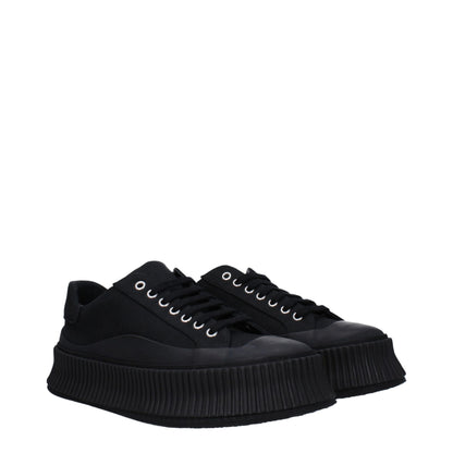 Jil Sander Black Fabric Sneakers