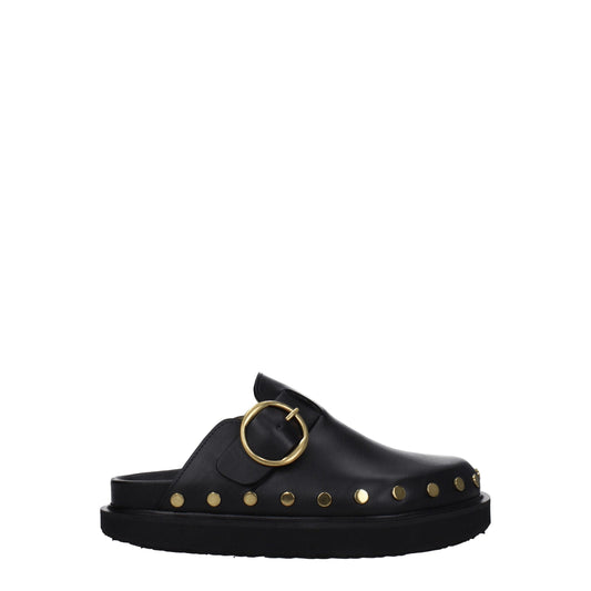 Isabel Marant Black Leather Slipper