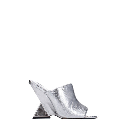 The Attico Gray Leather Sandal