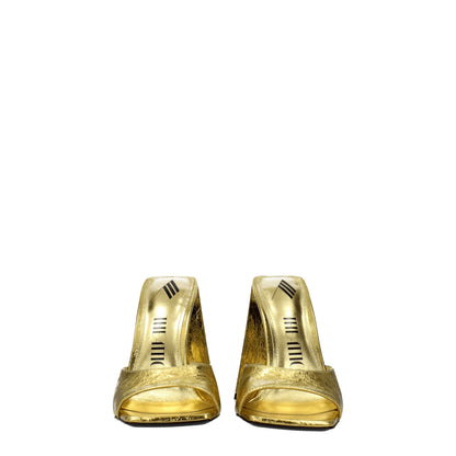 The Attico Gold Leather Sandal