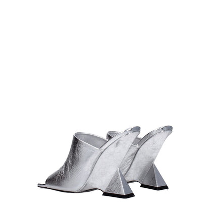 The Attico Gray Leather Sandal