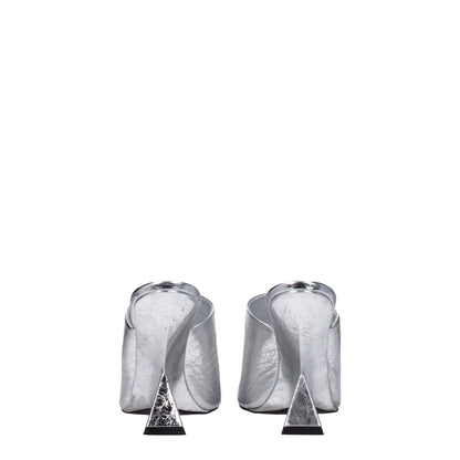 The Attico Gray Leather Sandal