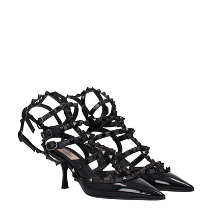 Valentino Garavani Black Leather Sandal