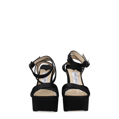 Jimmy Choo Black Satin Sandal