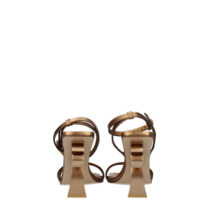 Palm Angels Gold Leather Sandal