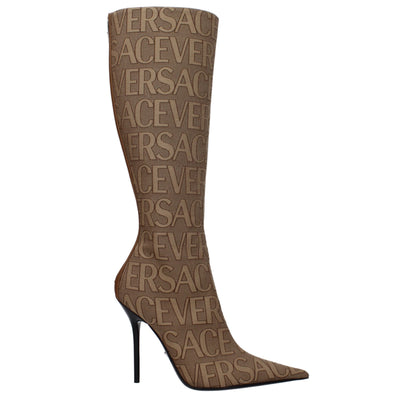 Versace Beige Fabric Boot