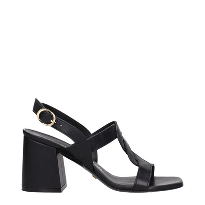 Stuart Weitzman Black Leather Sandal