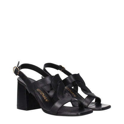 Stuart Weitzman Black Leather Sandal