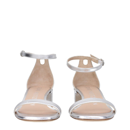 Stuart Weitzman Gray Leather Sandal