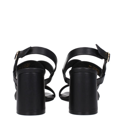 Stuart Weitzman Black Leather Sandal