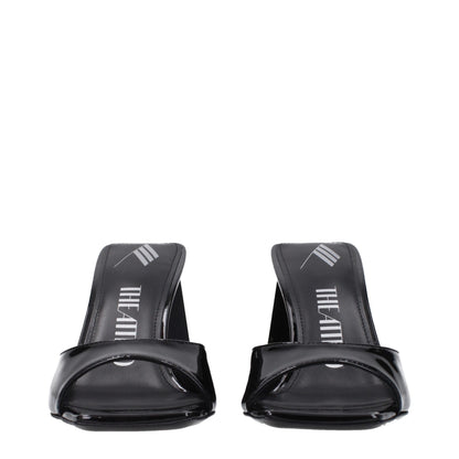 The Attico Black Leather Sandal