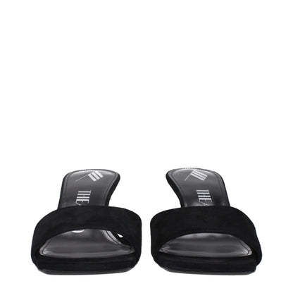The Attico Black Leather Sandal