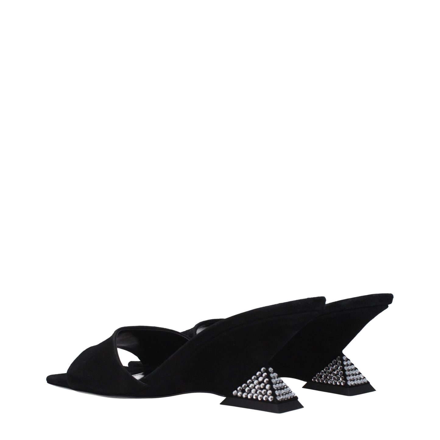 The Attico Black Leather Sandal