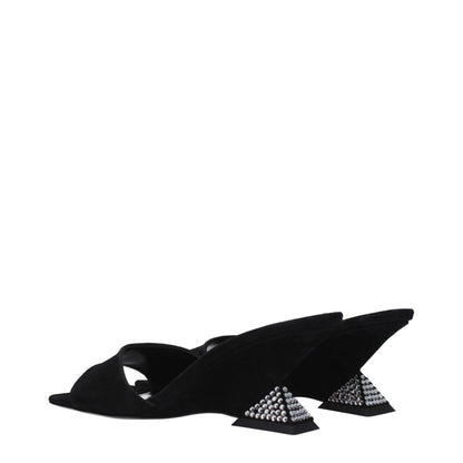 The Attico Black Leather Sandal