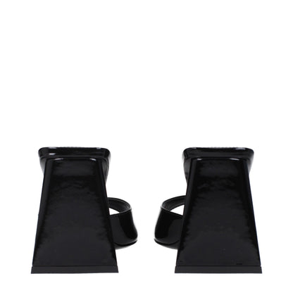 The Attico Black Leather Sandal