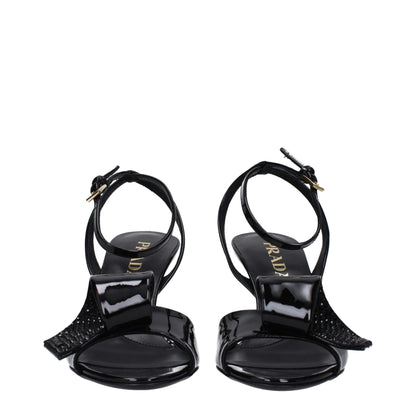 Prada Black Leather Sandal