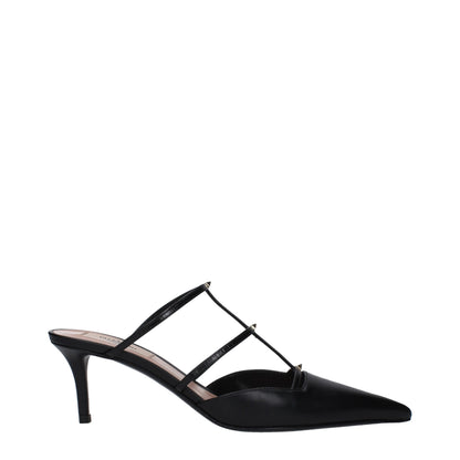 Valentino Garavani Black Leather Sandal