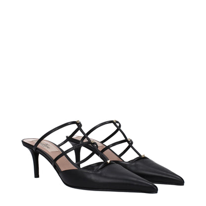 Valentino Garavani Black Leather Sandal