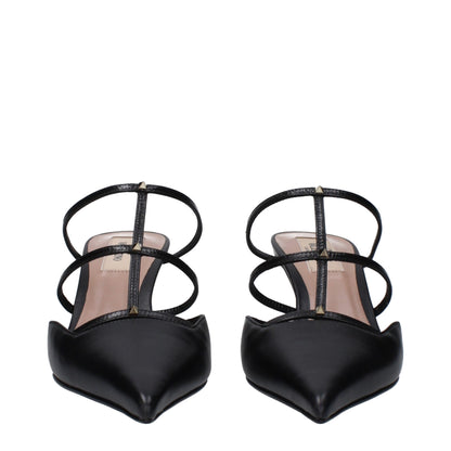 Valentino Garavani Black Leather Sandal