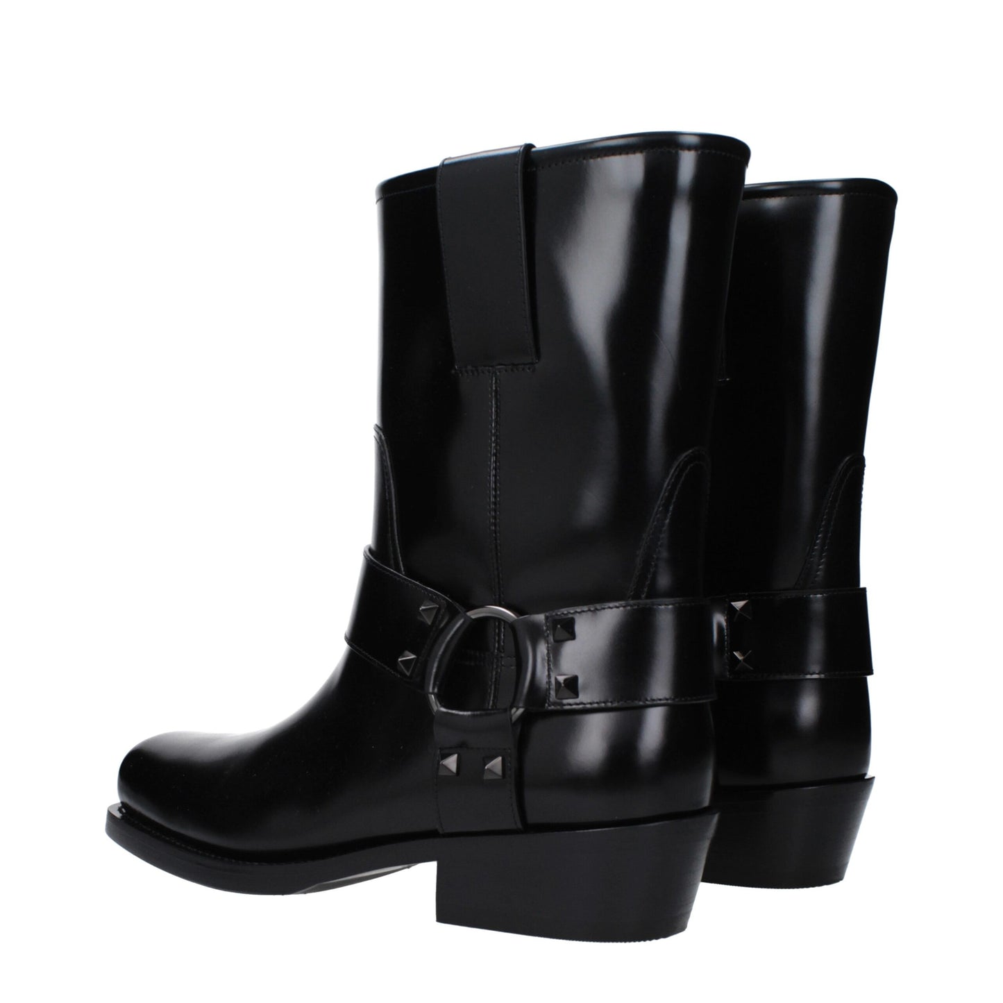 Valentino Garavani Black Leather Ankle