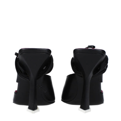 The Attico Black Leather Sandal