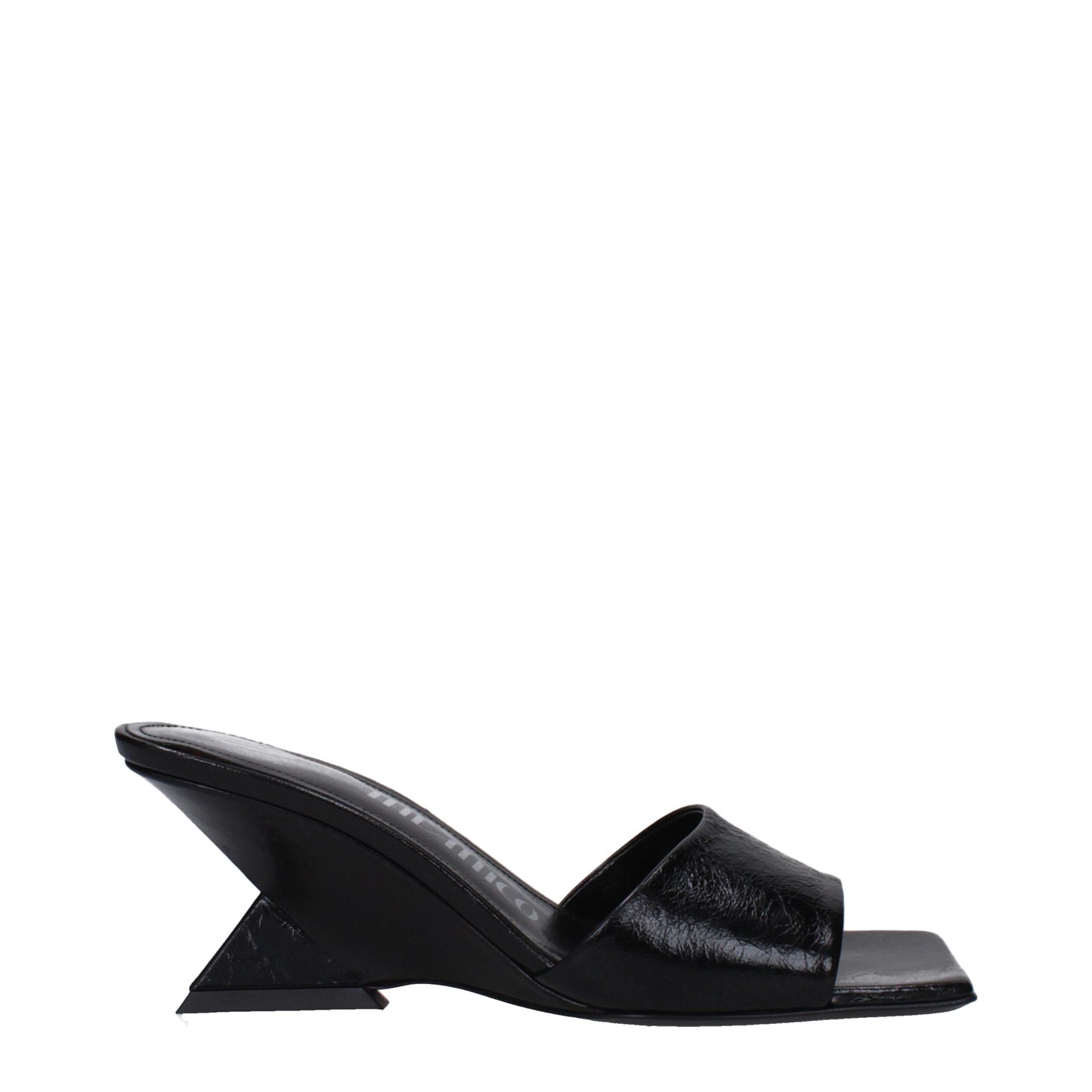 The Attico Black Leather Sandal