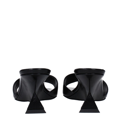 The Attico Black Leather Sandal