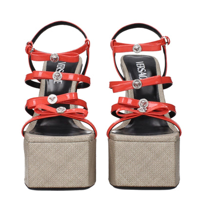 Versace Orange Leather Sandal