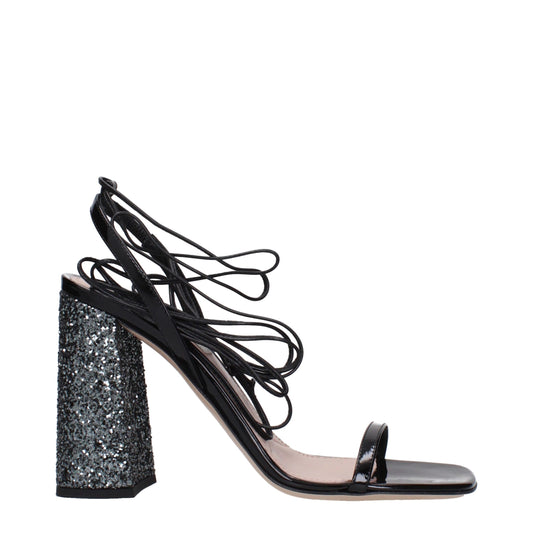 Miu Miu Black Leather Sandal