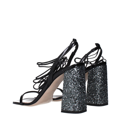 Miu Miu Black Leather Sandal
