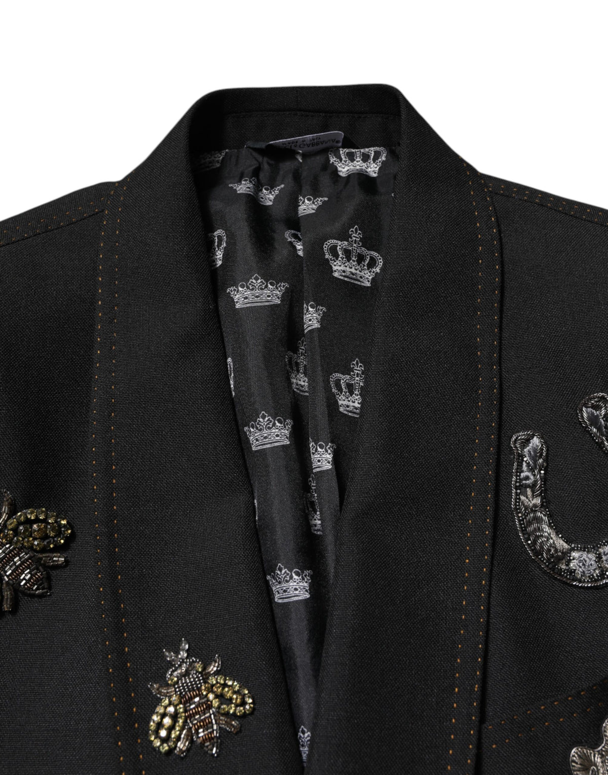 Dolce & Gabbana Men's Single Breasted Mohair Silk Nylon & Virgin Wool Blazer - Black