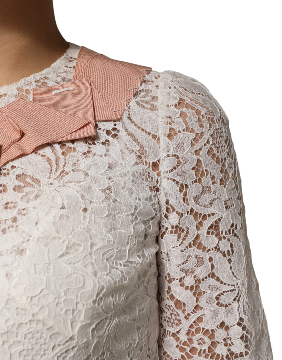 Dolce & Gabbana Women's Short-Sleeve Nylon Cotton & Silk Blouse - White Floral