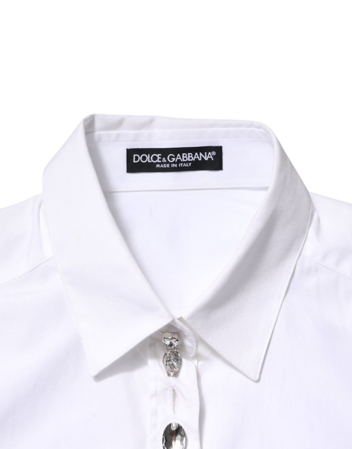 Dolce & Gabbana Women's Long-Sleeve Cotton & Crystal T-Shirt - White
