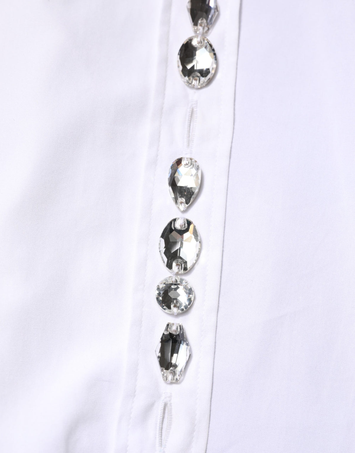 Dolce & Gabbana Women's Long-Sleeve Cotton & Crystal T-Shirt - White