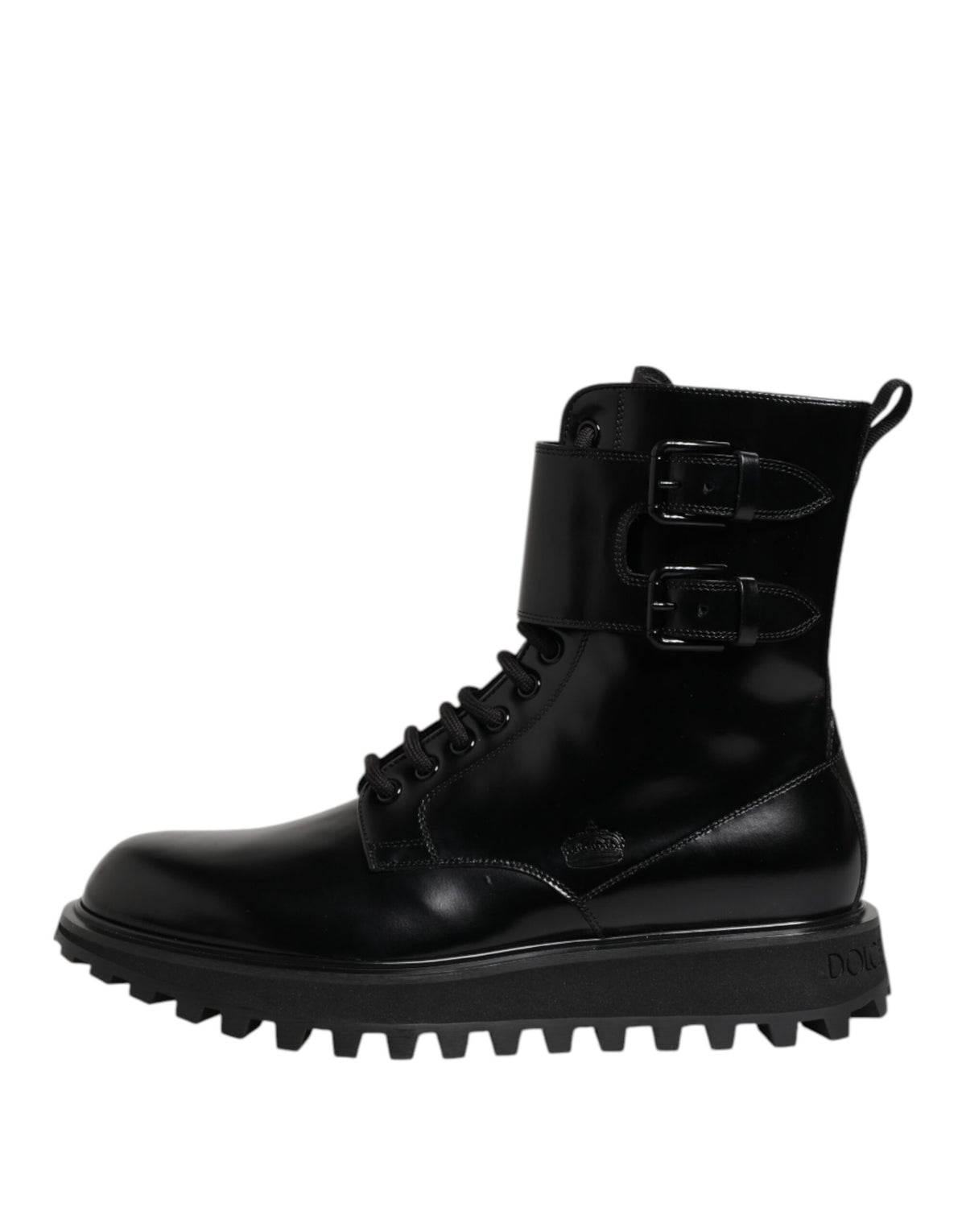 Dolce & Gabbana Men's Calf Leather Lace-Up Mid-Calf Boots - Black