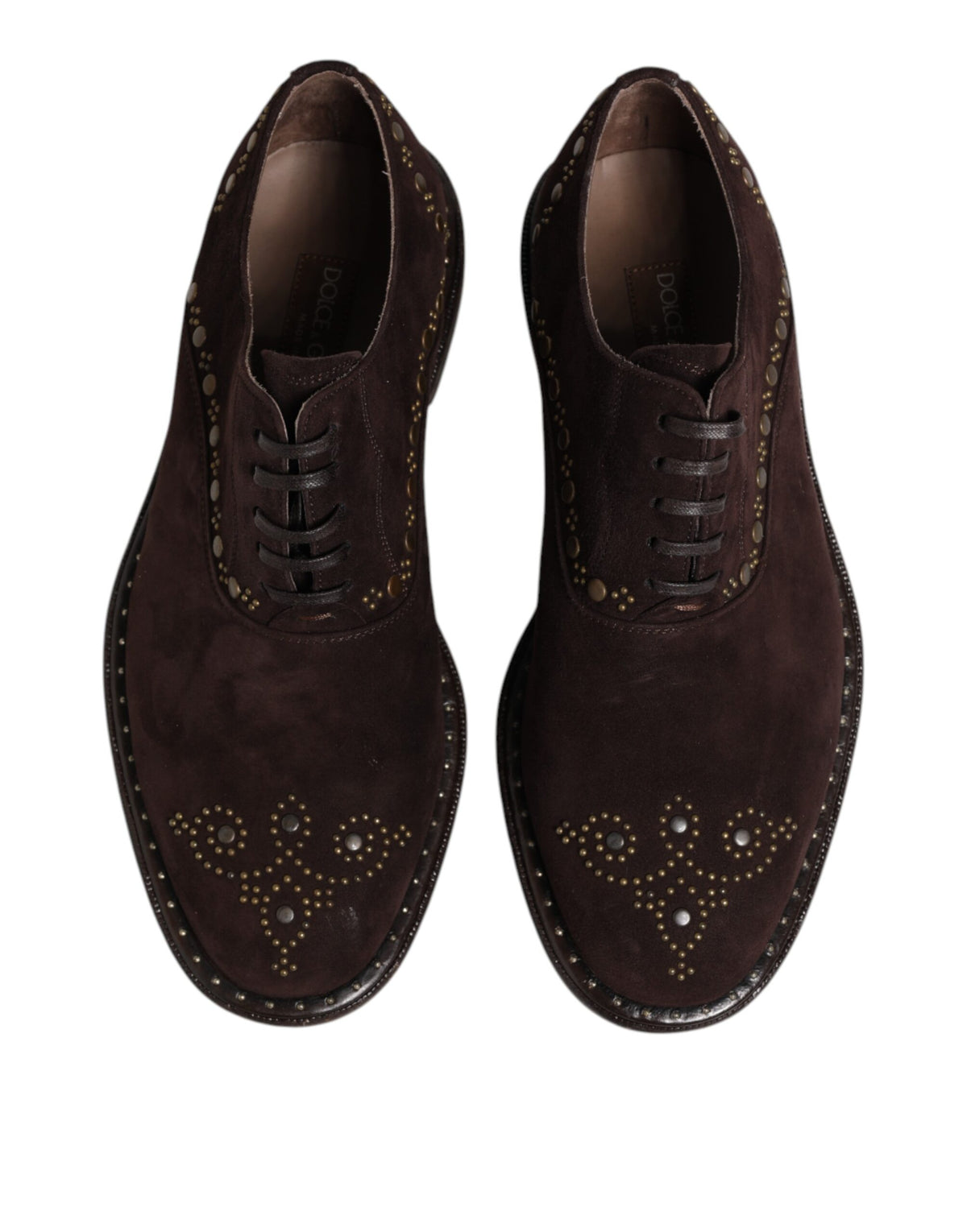 Dolce & Gabbana Men's Viscose Velvet & Leather Oxford Lace-Up Shoes - Brown