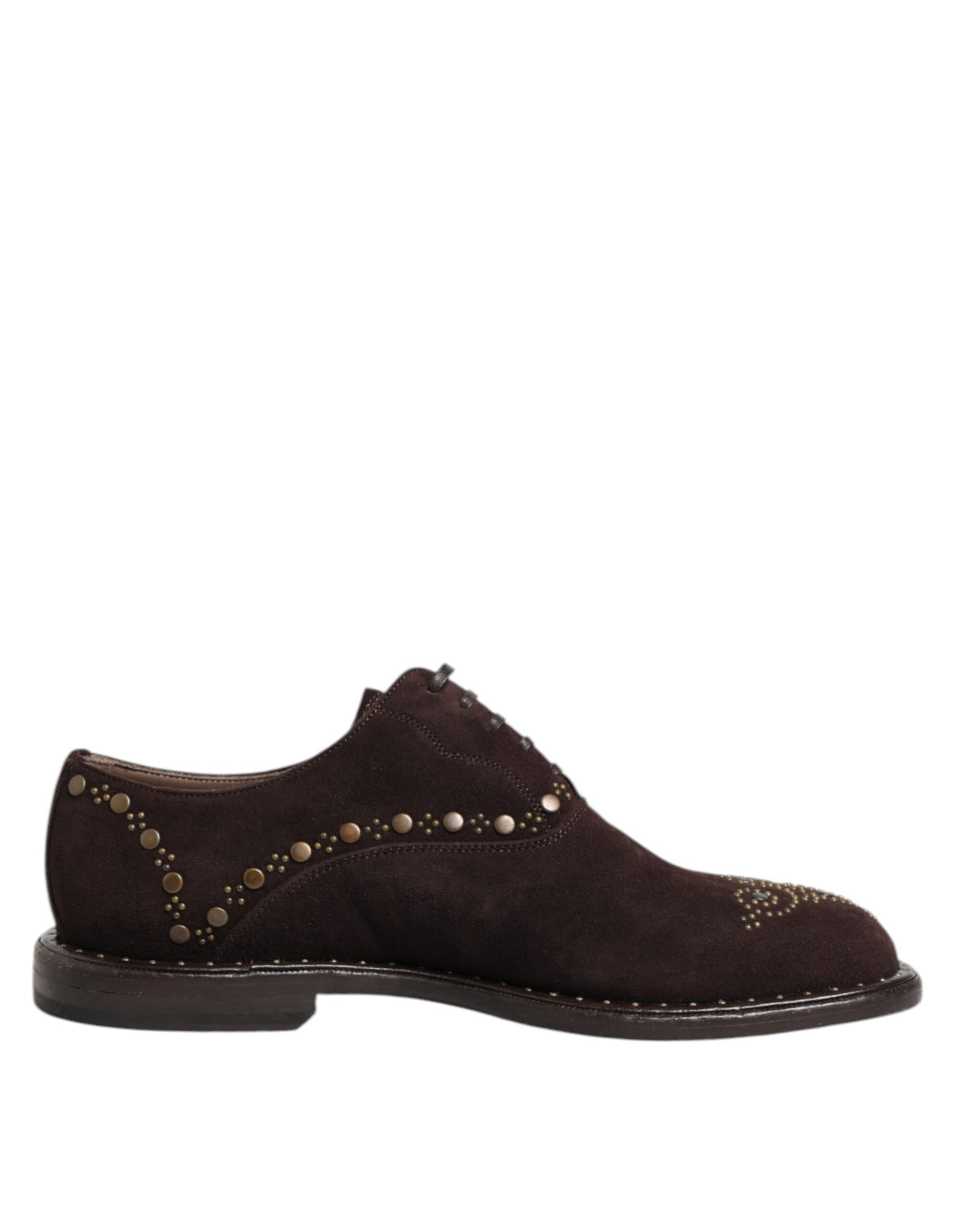 Dolce & Gabbana Men's Viscose Velvet & Leather Oxford Lace-Up Shoes - Brown