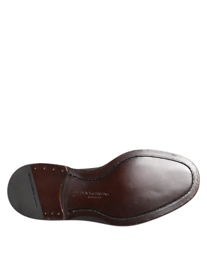 Dolce & Gabbana Men's Viscose Velvet & Leather Oxford Lace-Up Shoes - Brown