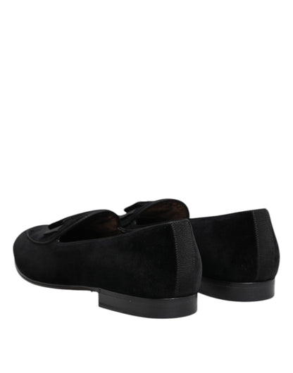 Dolce & Gabbana Men's Leather Cotton & Viscose Loafer Shoes - Black