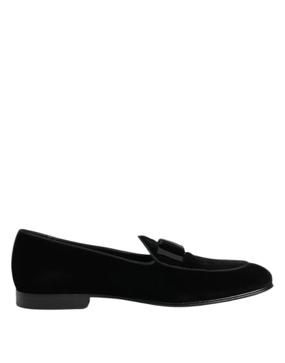 Dolce & Gabbana Men's Leather Cotton & Viscose Loafer Shoes - Black