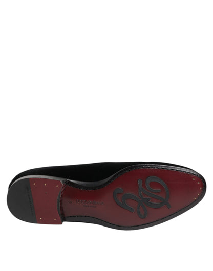 Dolce & Gabbana Men's Leather Cotton & Viscose Loafer Shoes - Black